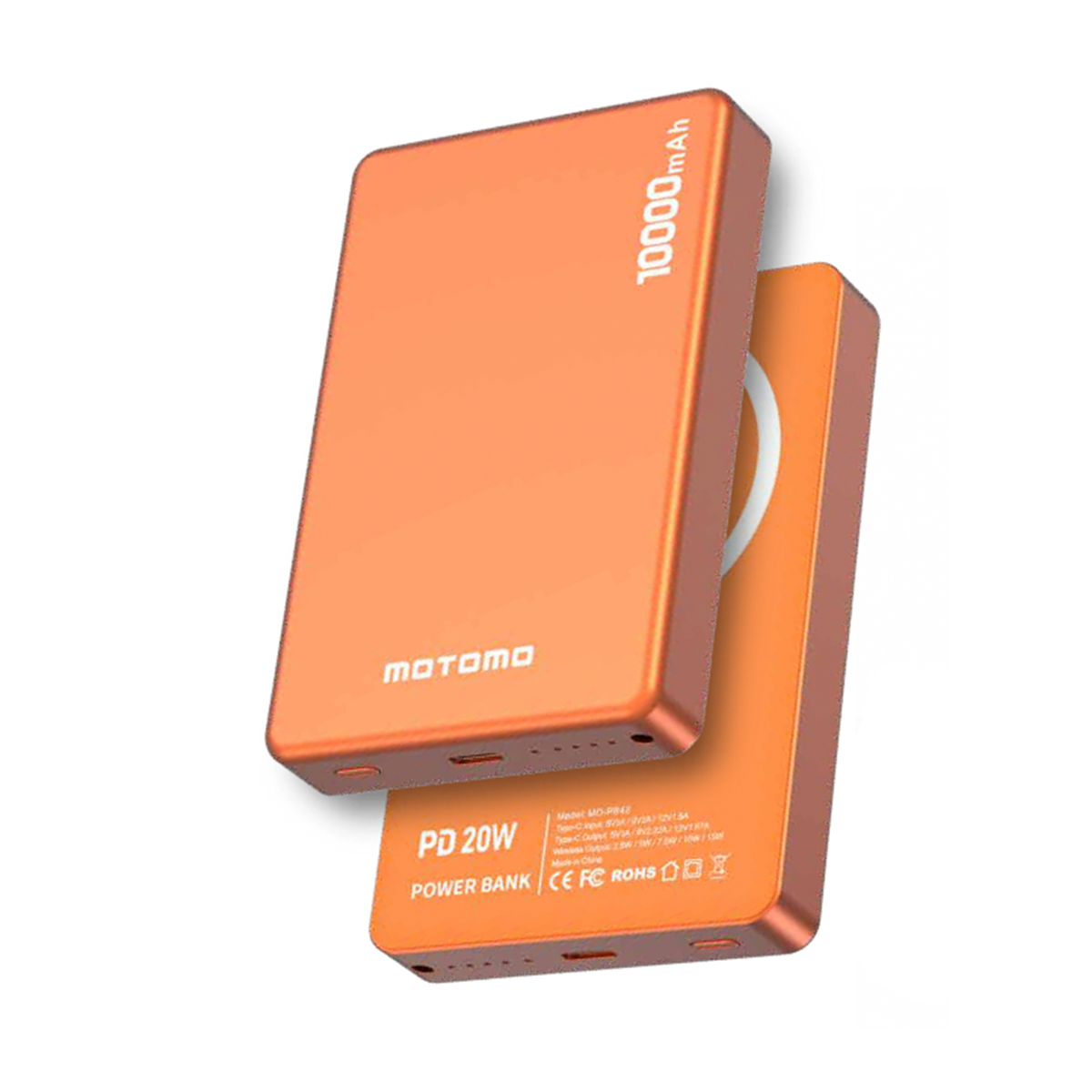 Powerbank Carga Rapida Para Magsafe Motomo Mo-pb42 10000 Mah Naranjo