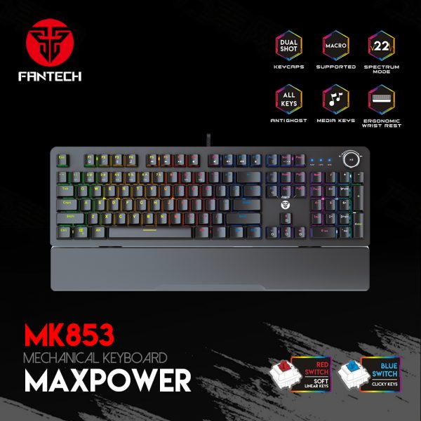 Teclado Gamer Mecánico Fantech Max Power Mk853 Negro – imagen 4