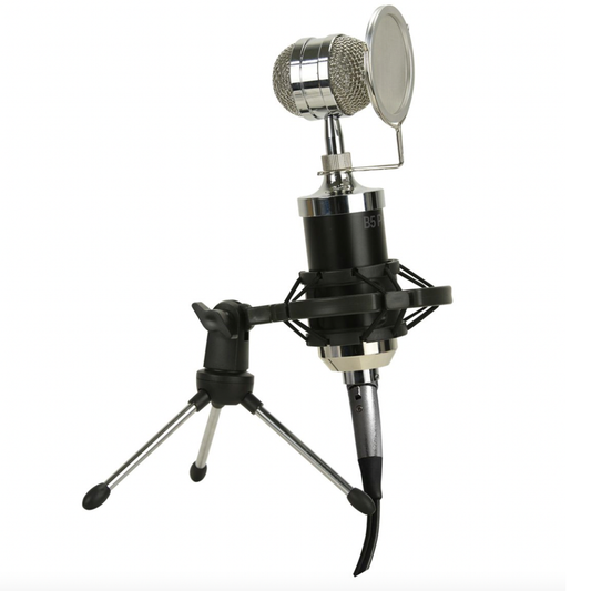 Kit Micrófono Condensador Streaming B5 Microlab Negro