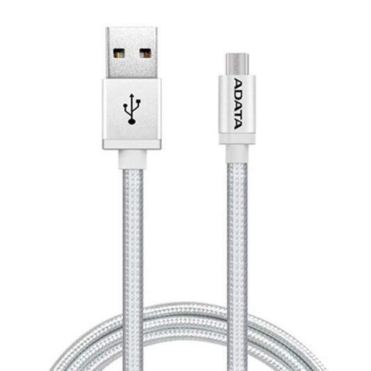 Cable Micro Usb Textil Adata Reversible 2.4a Gris