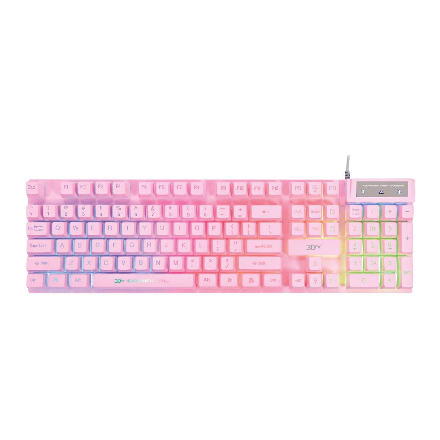 Kit Gamer 4 en 1 3DFX Teclado + Mouse + Audífonos + Mousepad Rosado – imagen 3