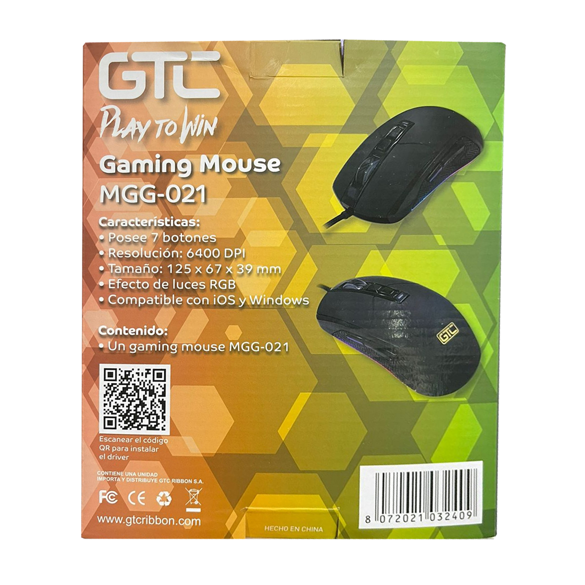 Mouse Gamer Gtc Mgg-021 6400dpi Rgb Negro – imagen 5