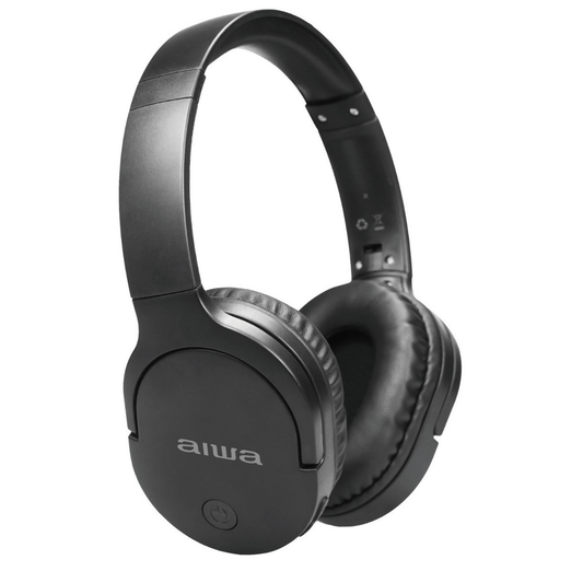 Audifonos Bluetooth Aiwa On-ear Micrófono Aux Aw-k11b Negro