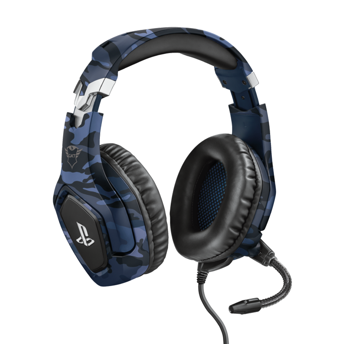Audifonos Gamer Trust Gxt 488 Forze Pc Ps4 Switch Xbox Camu Azul