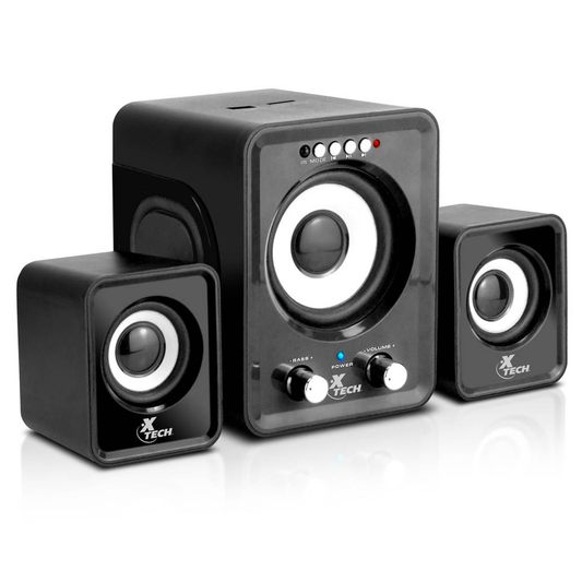 Parlantes Pc 2.1 Usb Para Pc Usb+sd Xtech Xts-375bk Negro