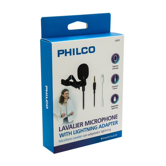 Microfono Externo Solapa Lavalier 3.5 + Adaptador Lightning