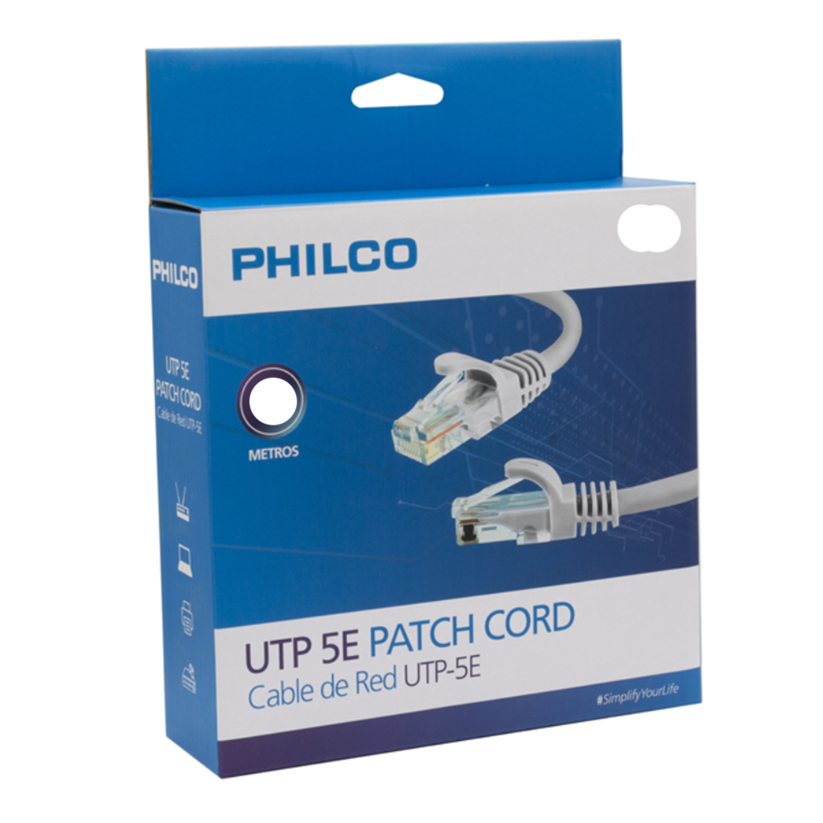 Cable De Red Rj45 Cat 5e 10 Metros Philco Gris – imagen 2