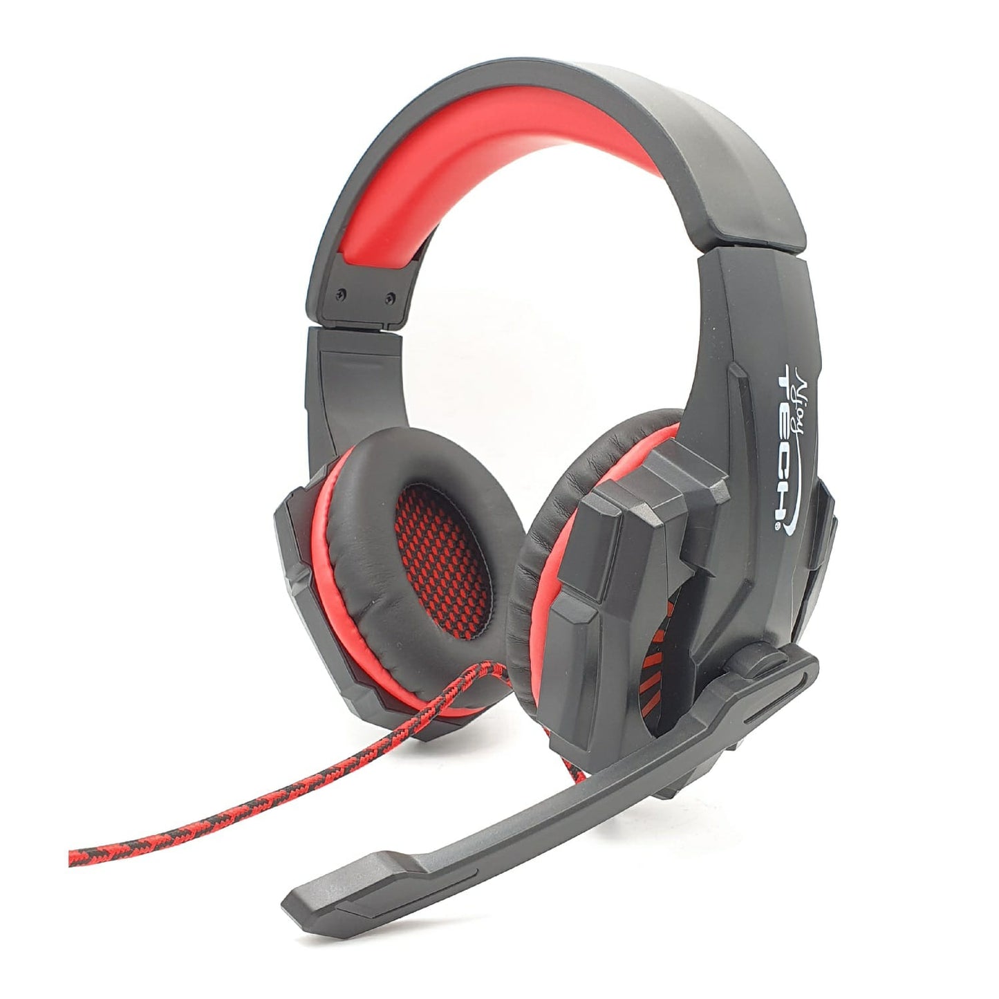Audifonos Gamer Njoytech Usb Led Pc Ps4 Switch Negro Rojo