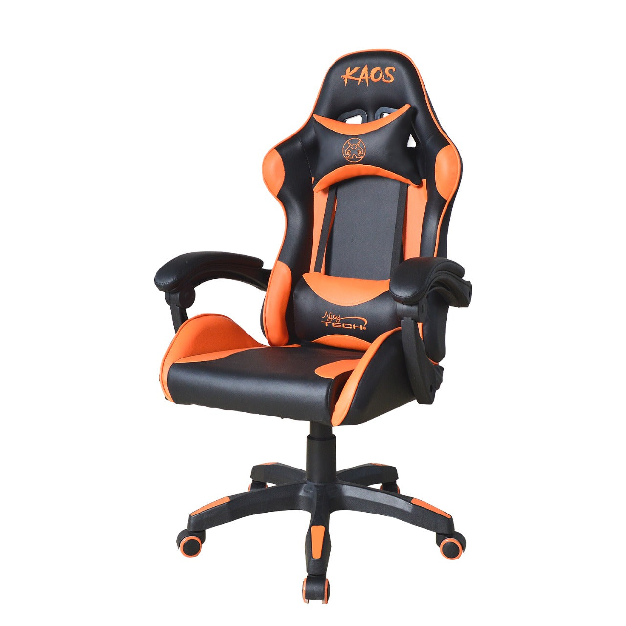 Silla Gamer Kaos Njoytech Reclinación 150º Negro Naranjo – imagen 2