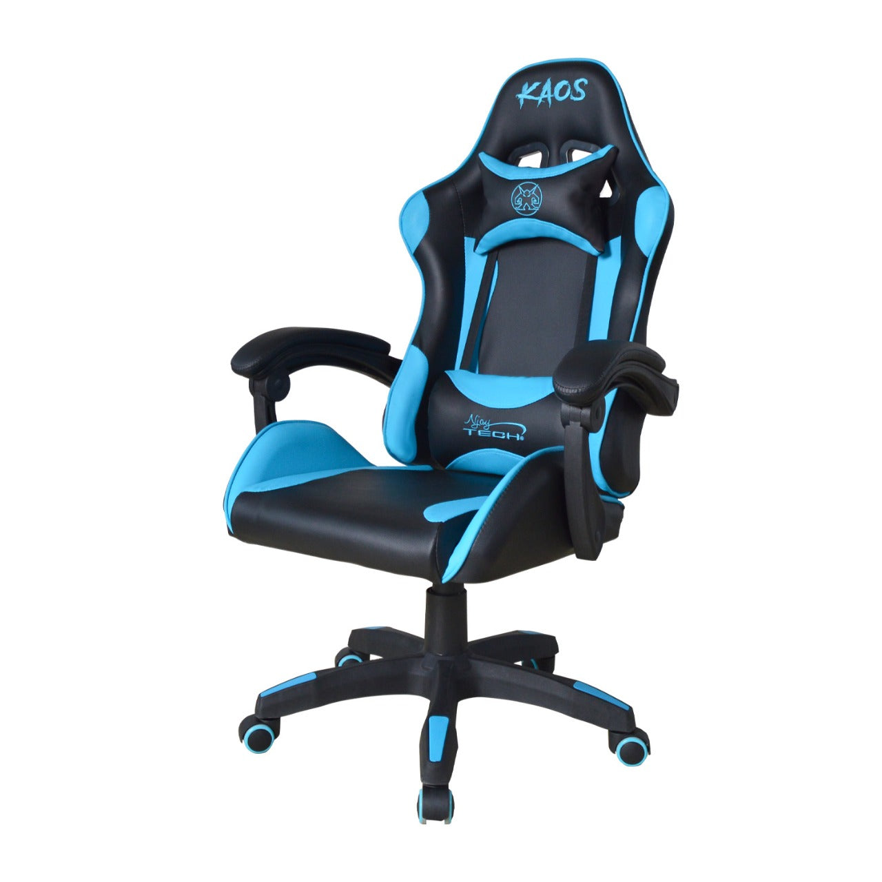 Silla Gamer Kaos Njoytech Reclinación 150º Negro Azul – imagen 5