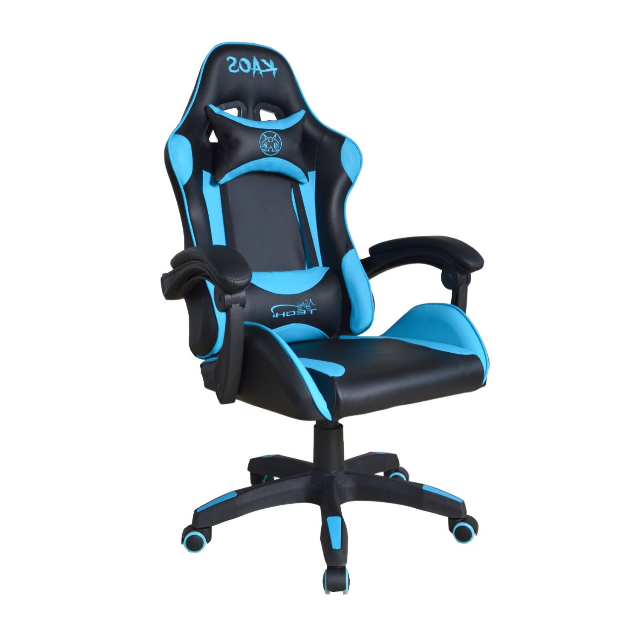 Silla Gamer Kaos Njoytech Reclinación 150º Negro Azul – imagen 3