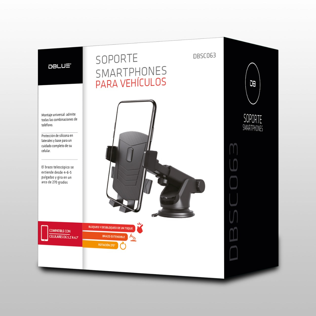 Soporte De Auto Smartphone Dblue Dbsc063 Negro – imagen 3