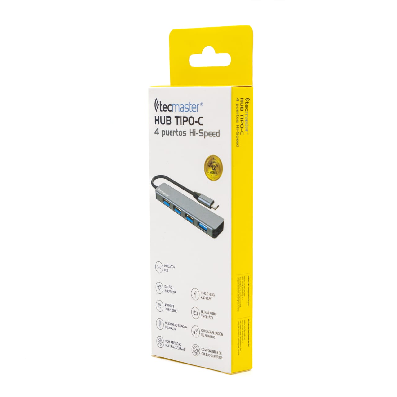 Adaptador Tecmaster Hub Tipo C + 4 Puertos Usb Gris – imagen 2