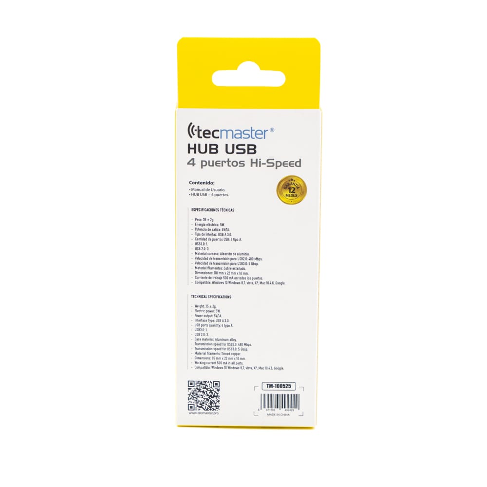 Adaptador Tecmaster Hub Usb + 4 Puertos Usb Gris – imagen 5