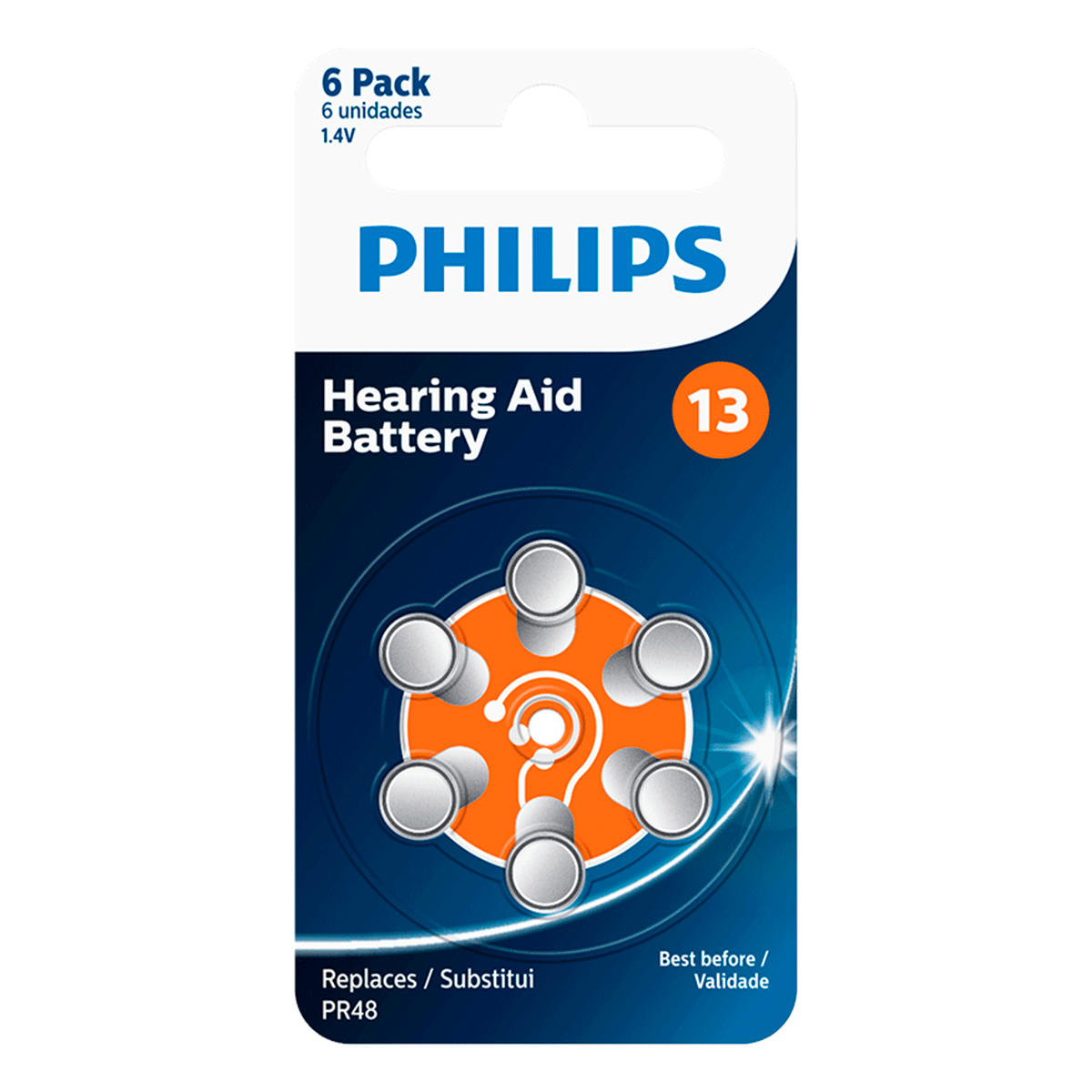 Pila Auditiva Philips Tamaño 13 Blister Pack x6