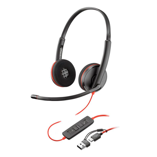 Audifonos Poly Blackwire 3220 Stereo USB-C Headset +USB-C/A