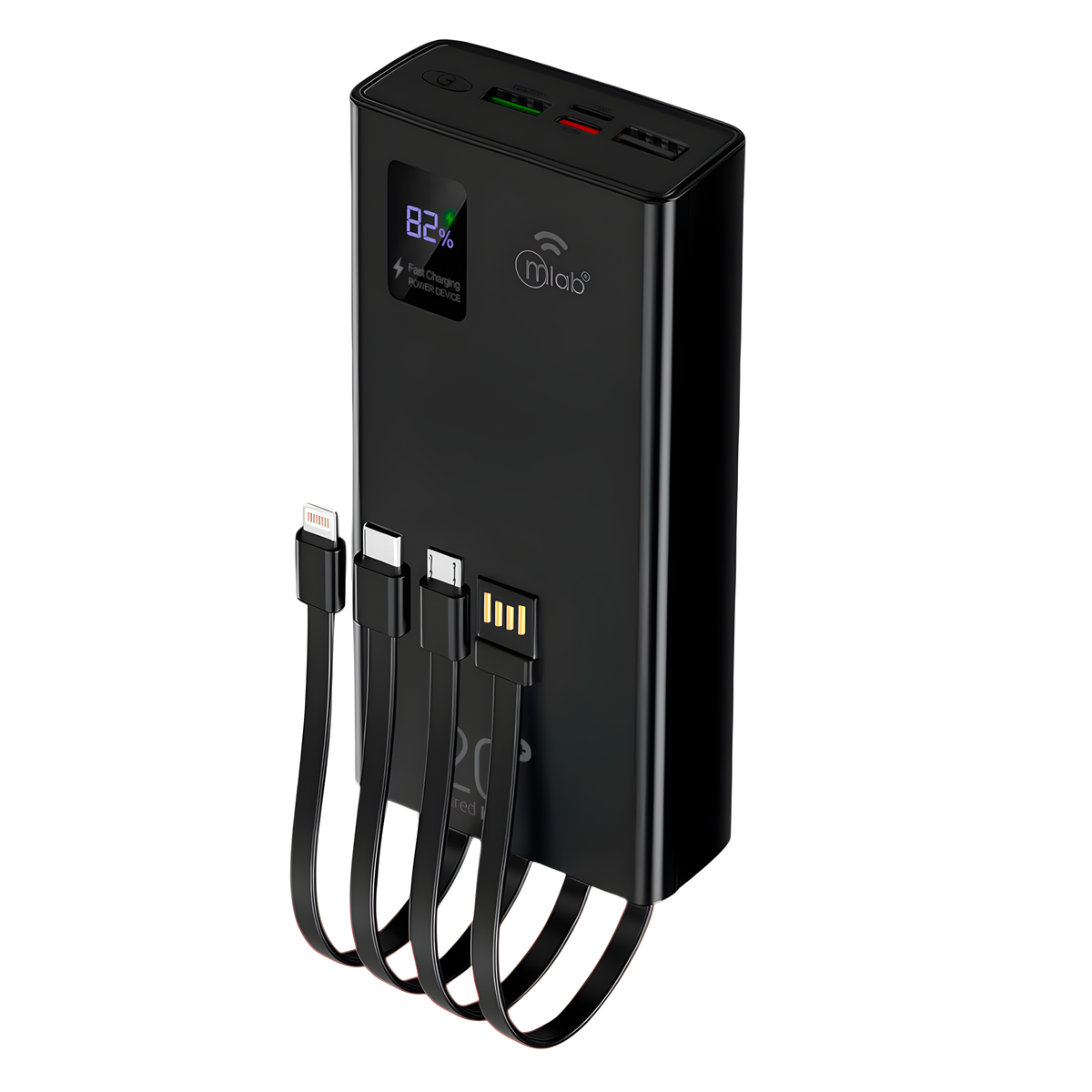 Powerbank Mlab WiredHuge 20.000mAh Carga Rápida 22.5W 4 Cables