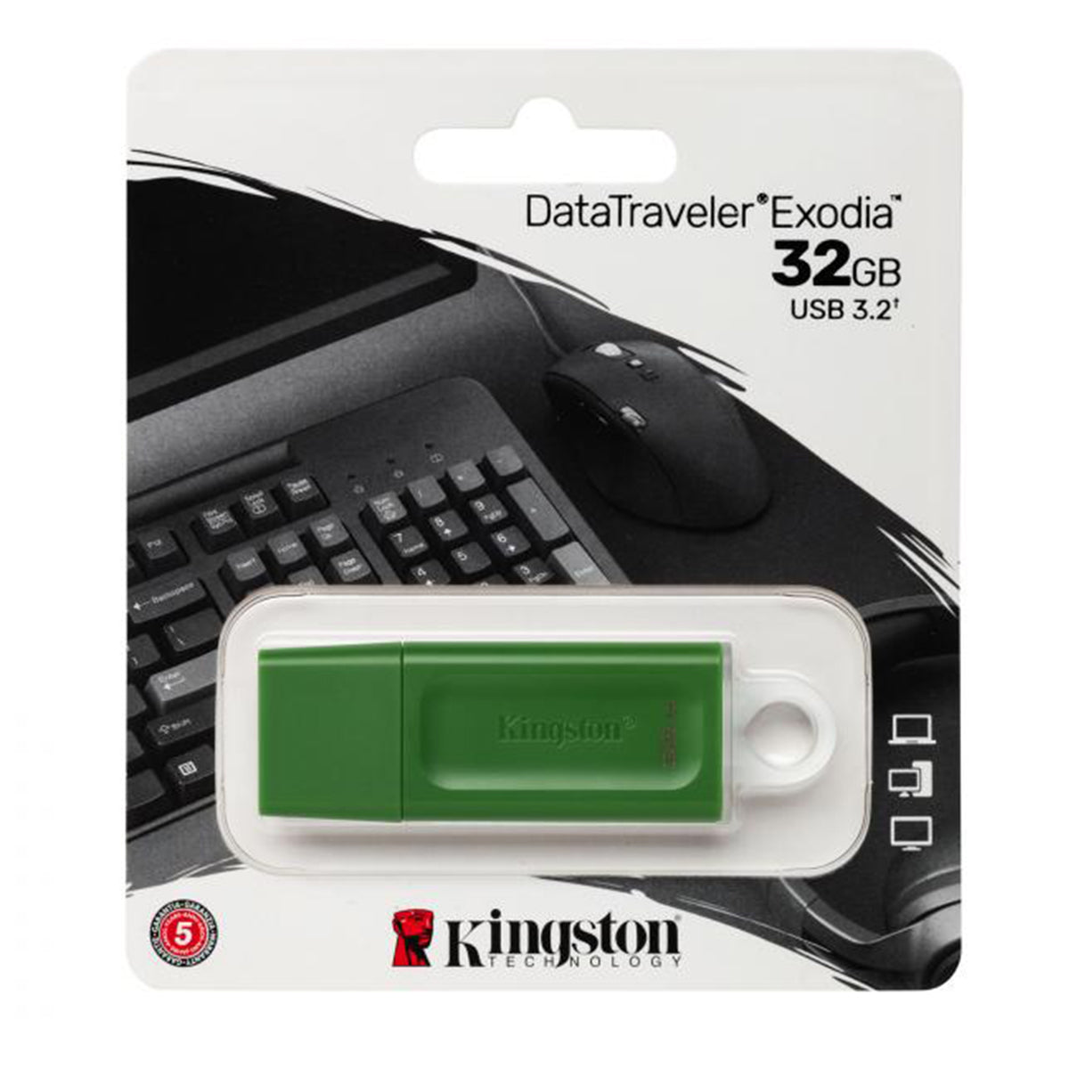 Pendrive Kingston Exodia 32 Gb Usb 3.2 Datatraveler Verde – imagen 2