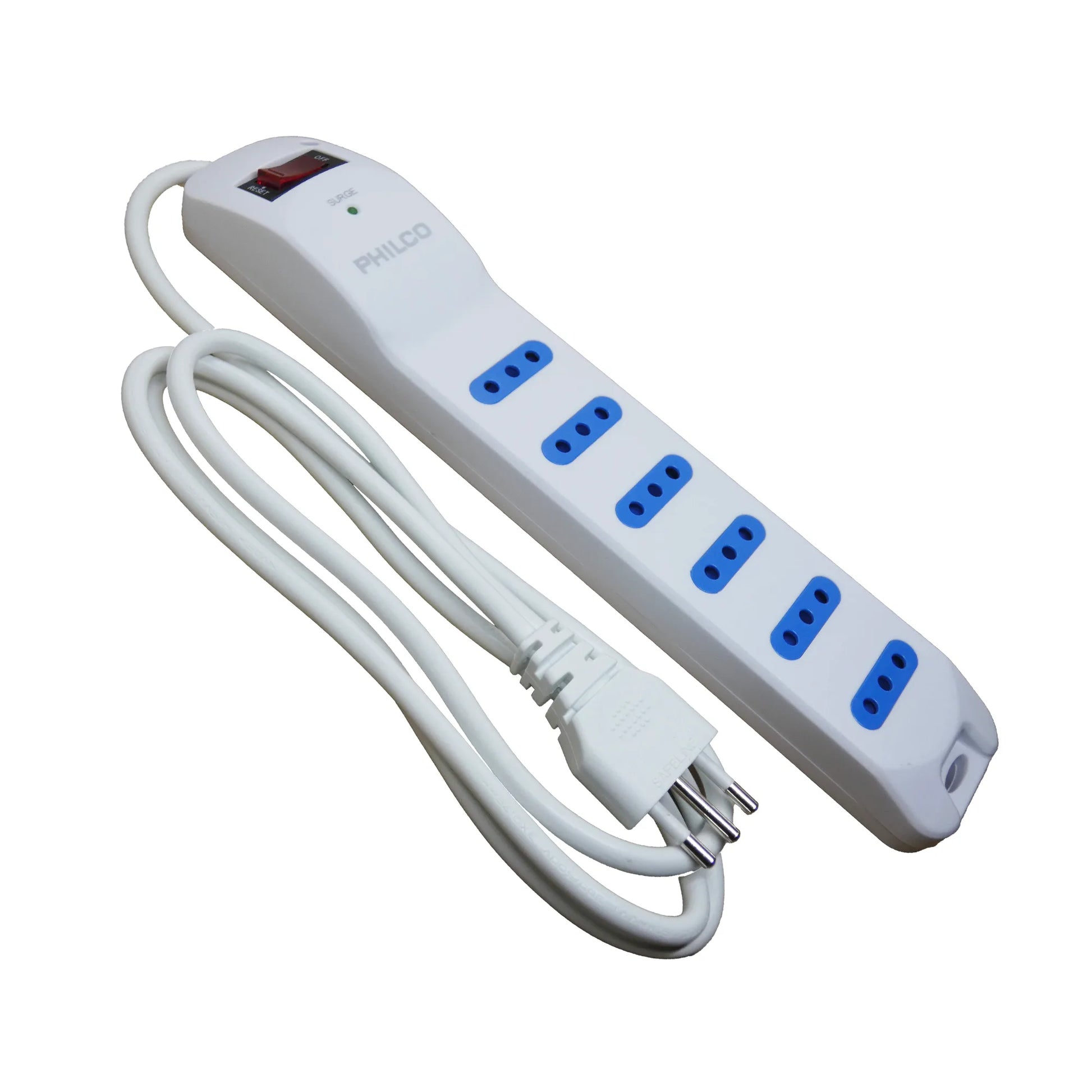 Alargador Philco Extension 6 Tomas Con Switch 1,5 Metros Blanco