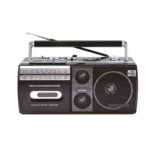 Radio Portatil Casette Recorder Audiopro Ap02077 Negro