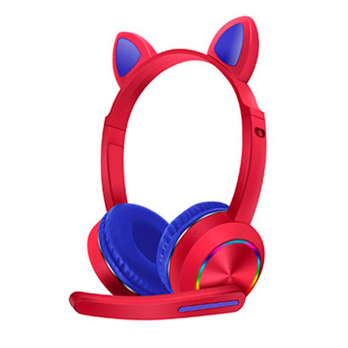 Audífonos Headset Bluetooth Led Akz-k23 Rojo