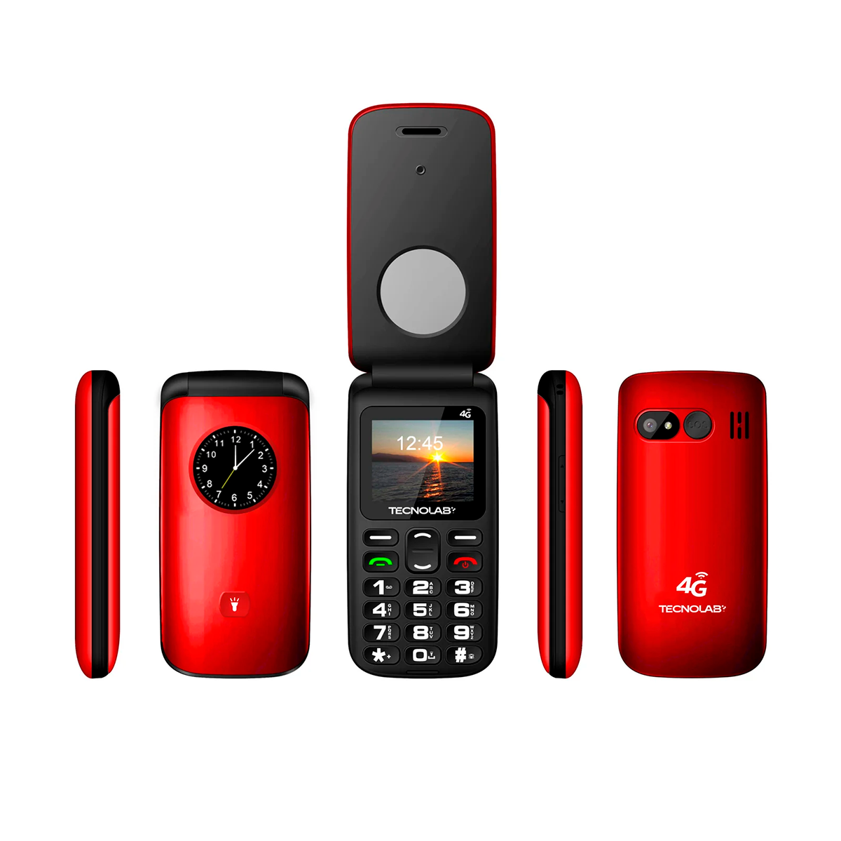 Teléfono Senior Tecnolab 4G BT 1.77" Adulto Mayor TL886 Rojo