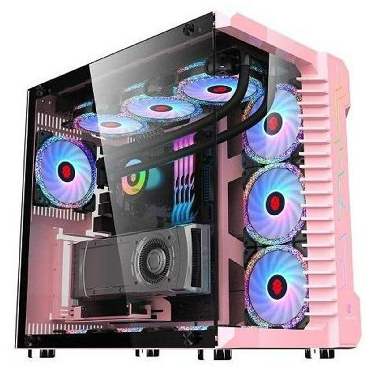 Gabinete Gamer Power Train Robin 3 Rosado