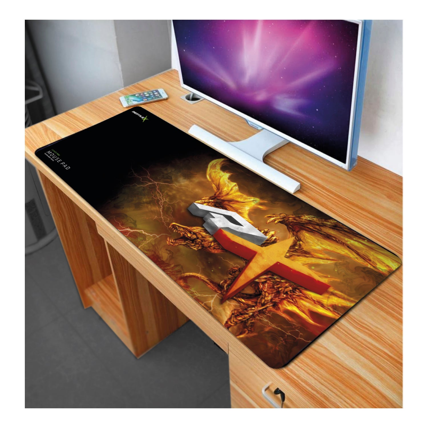 Mousepad Gamer Reptilex RX0010 70x30 Cm Naranjo – imagen 2