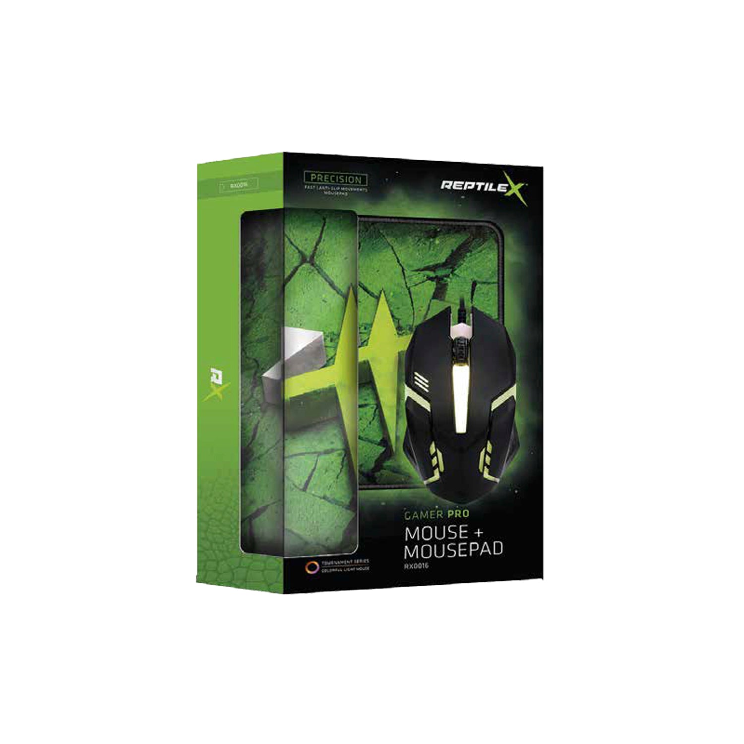 Kit Gamer Reptilex RX0016 Mouse + Mousepad Verde – imagen 2