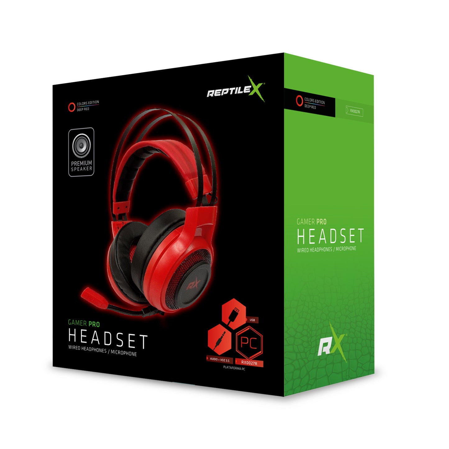 Audifonos Gamer Reptilex RX0027r Pc Rojo – imagen 2