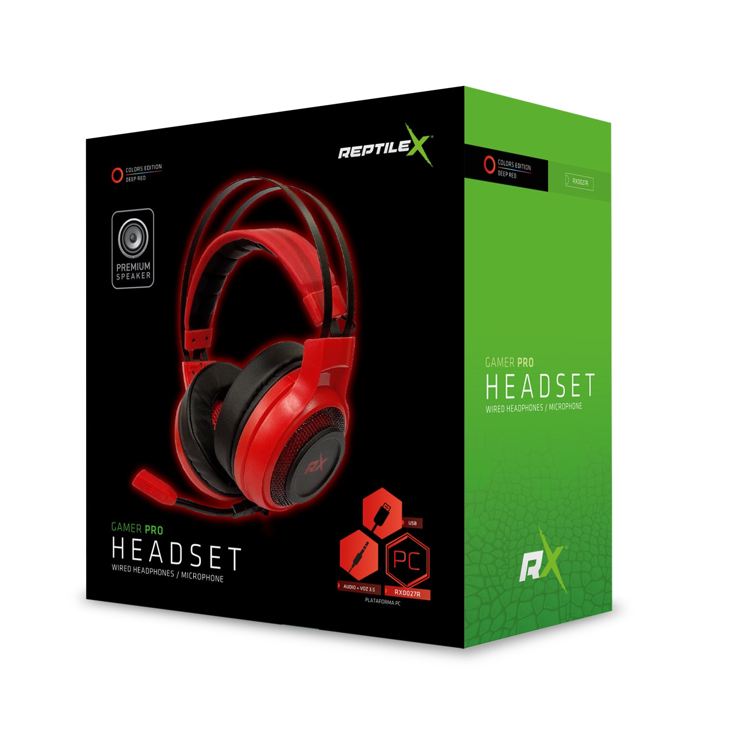 Audifonos Gamer Reptilex RX0027r Pc Rojo – imagen 2