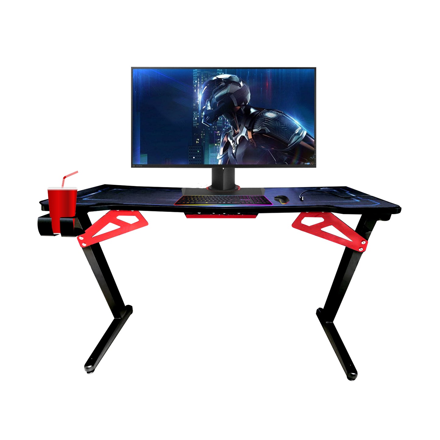Escritorio Gamer Rgb Acero Reptilex Negro – imagen 2