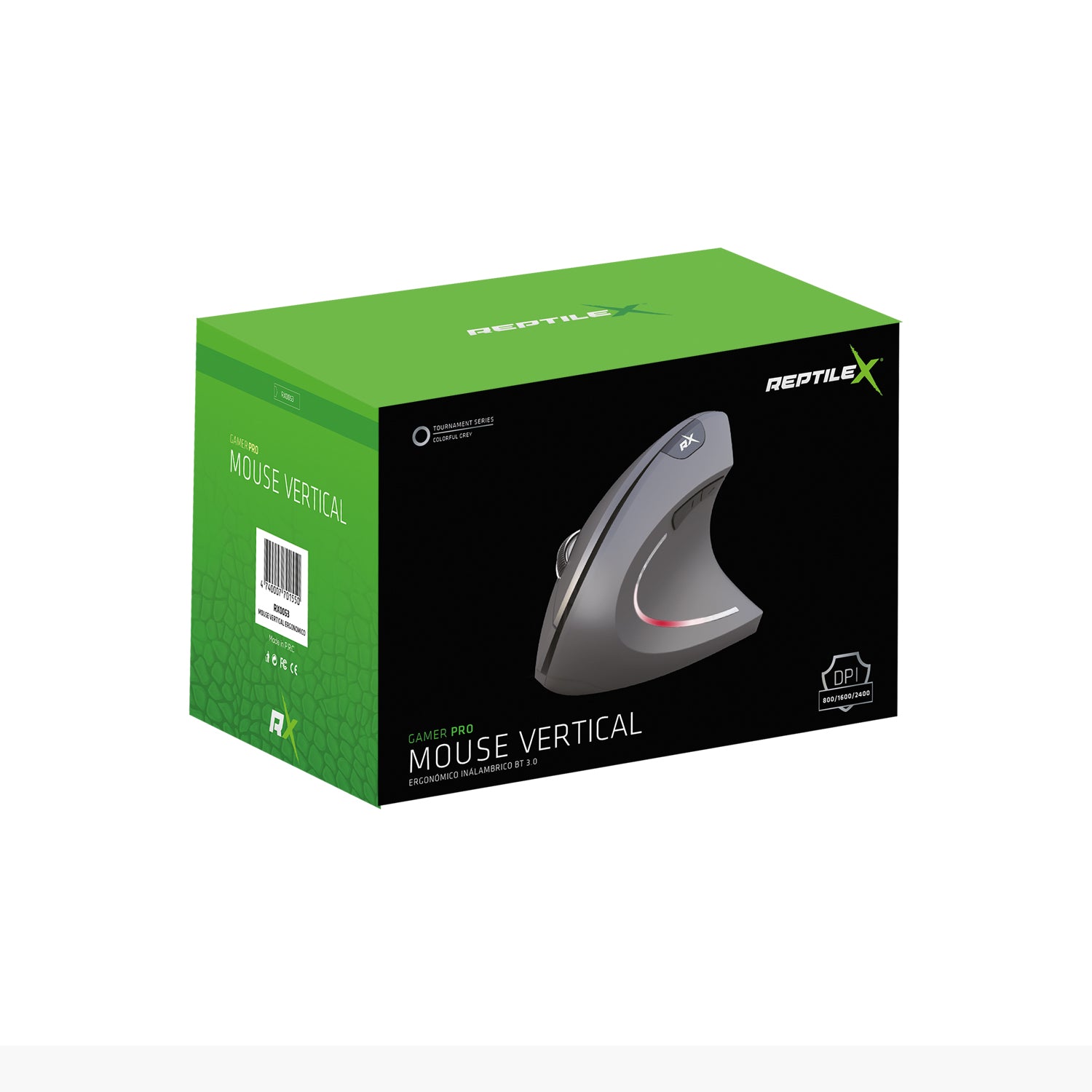 Mouse Gamer Vertical Reptilex Bluetooth Rx0053 Negro – imagen 2