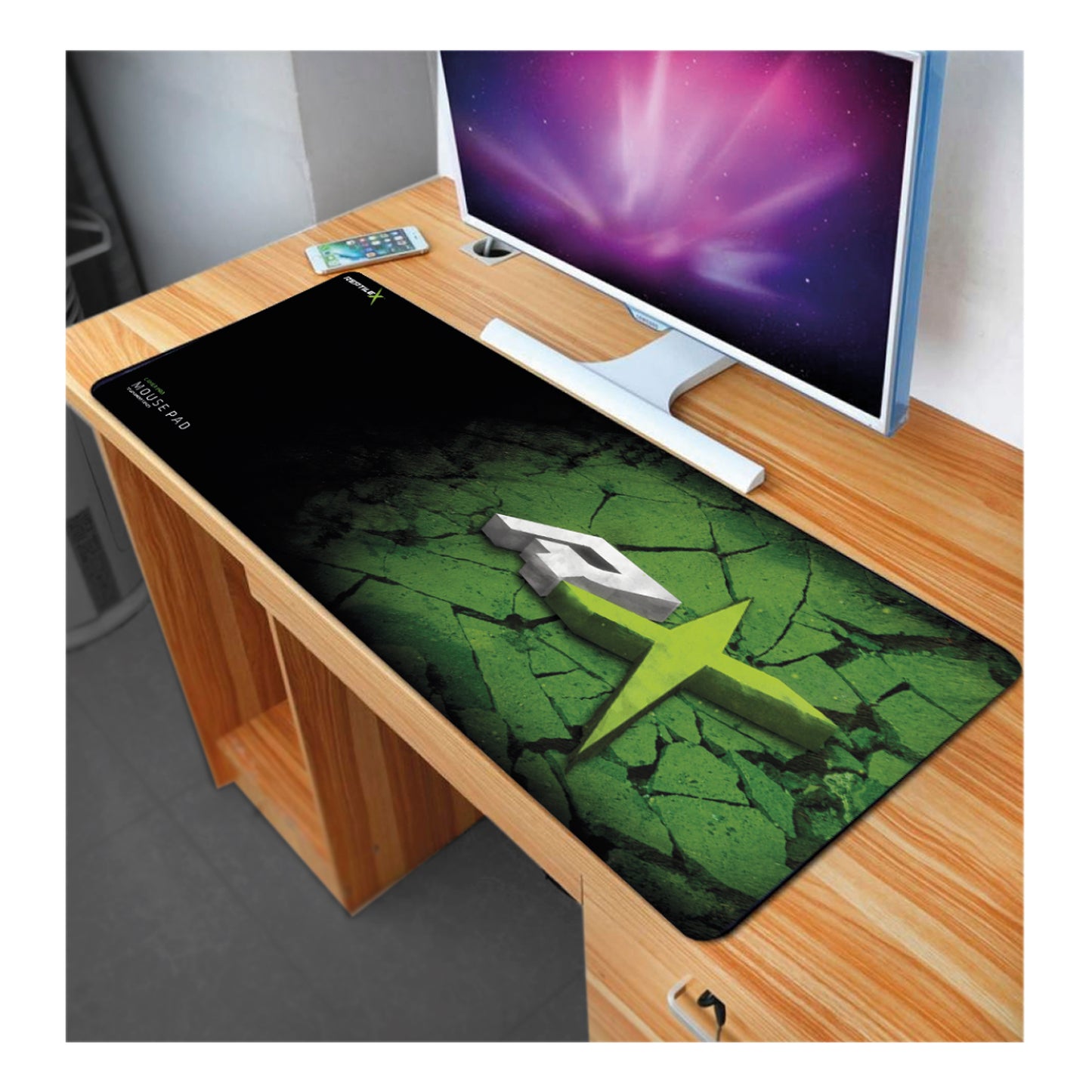 Mousepad Gamer Reptilex RX009 70x30 Cm Verde – imagen 2