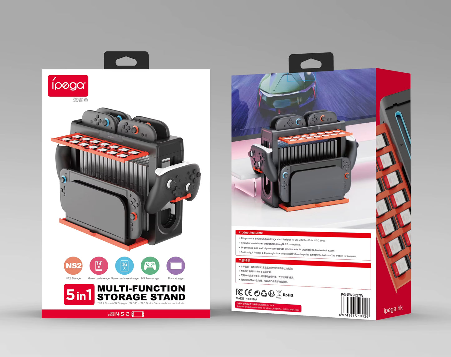 Organizador 5 en 1 Multi funcion Ipega Pg-Sw2027w Para Ns 2 Negro – imagen 4