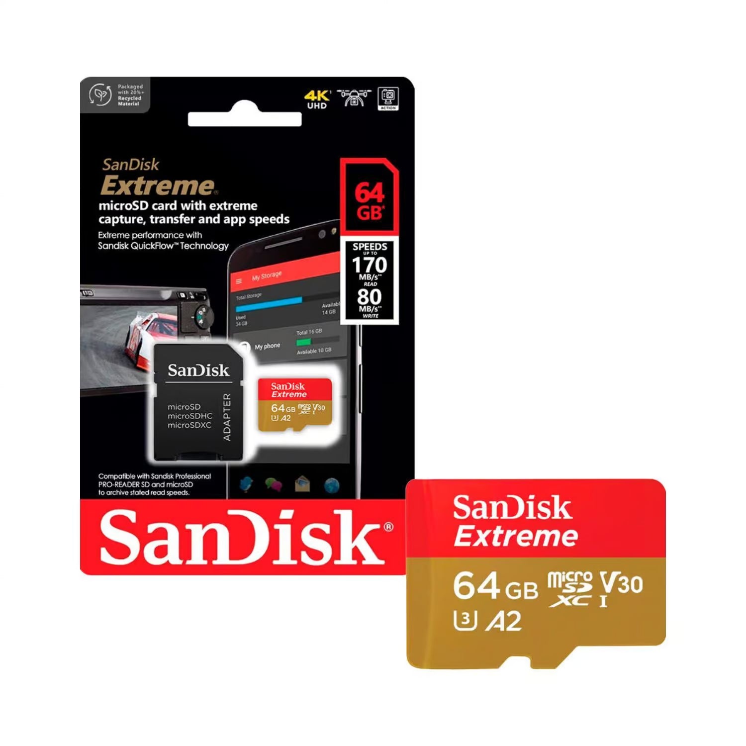 Micro Sd Sandisk Extreme 64gb – imagen 3
