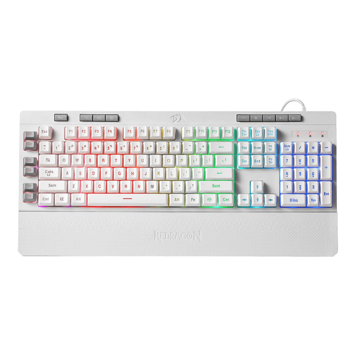 Teclado Gamer Redragon Shiva Rgb K512w Blanco