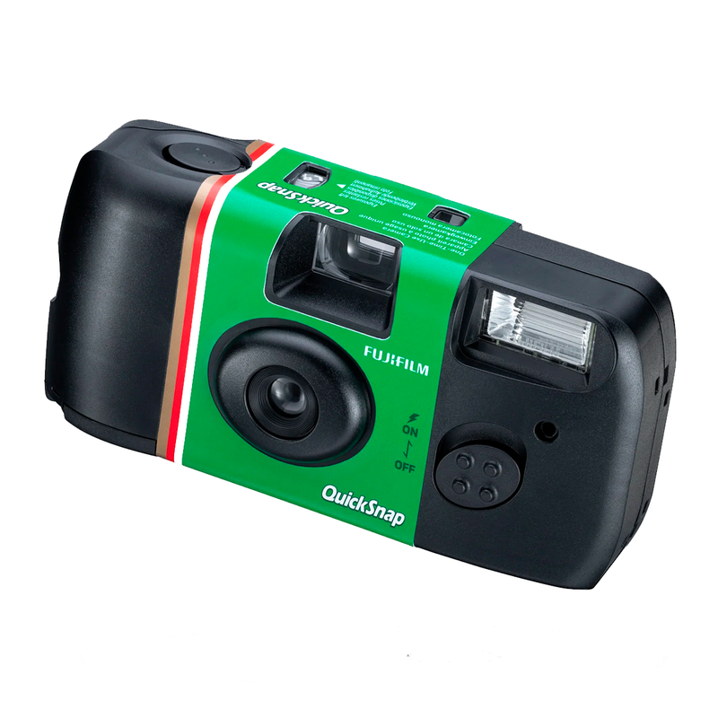 Cámara Fujifilm Simple Ace verde vista trasera con visor