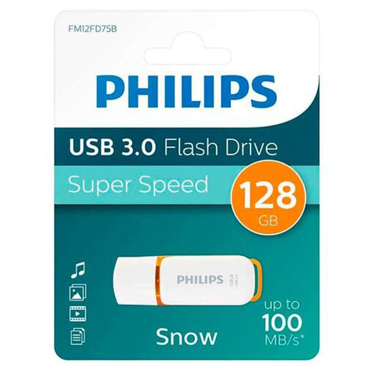 Pendrive Philips 128 GB Usb 2.0 Snow Blanco