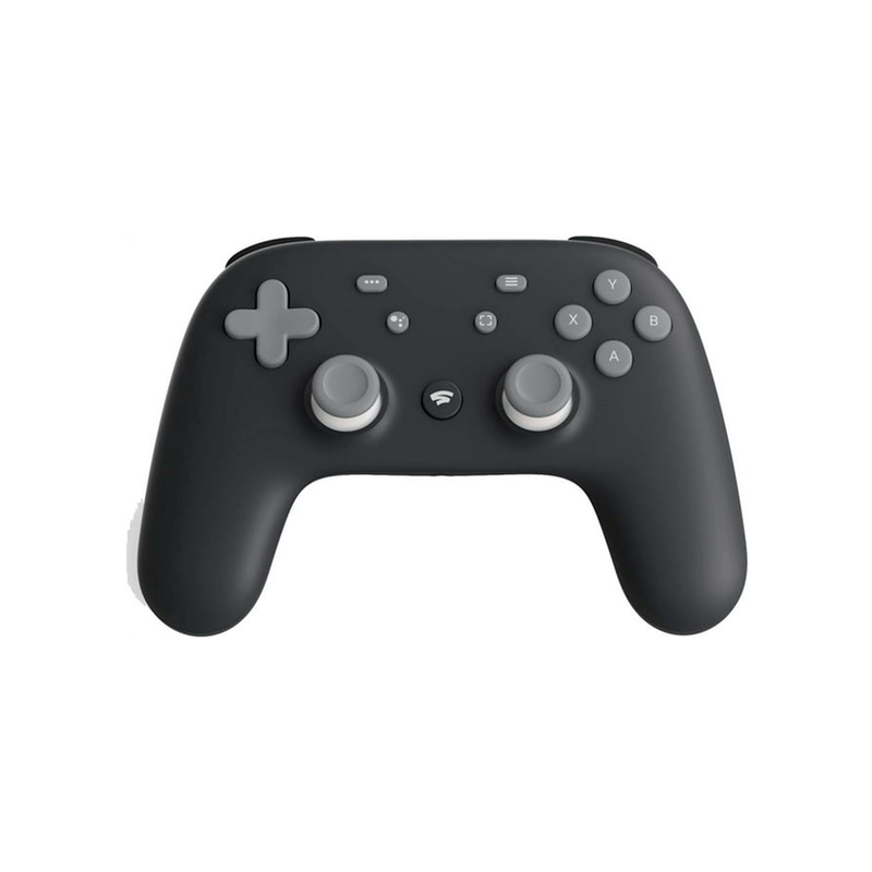 Control gamer Google Stadia inalámbrico negro vista frontal
