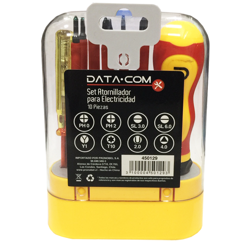 Set Atornillador 10 Piezas Eléctrico Datacom – imagen 2