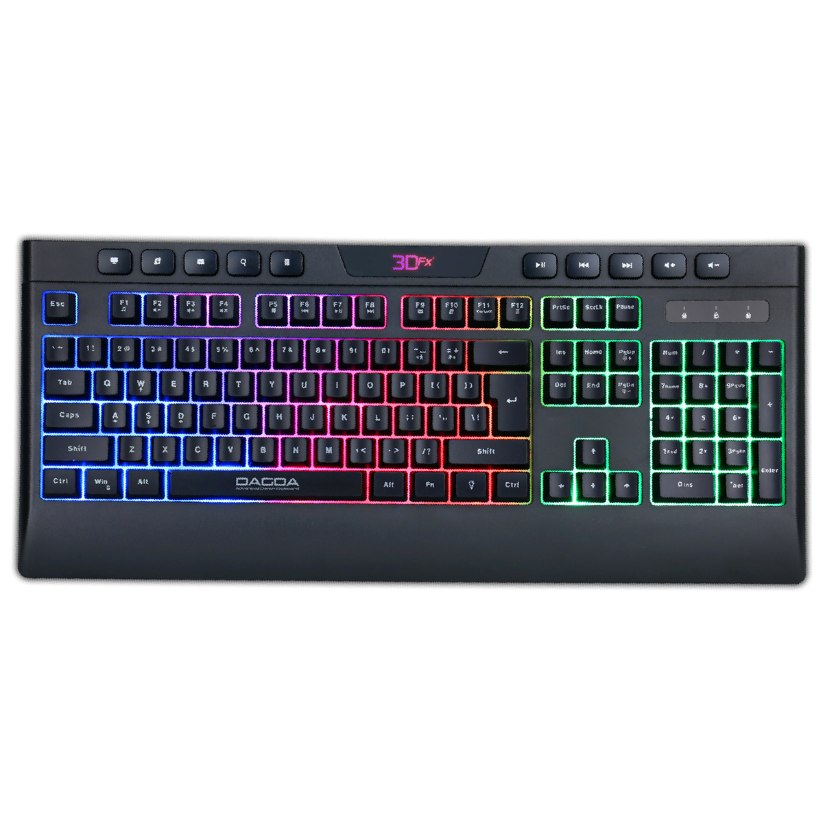 Teclado Gamer 3DFX Membrana Dagda Español 9087 Negro