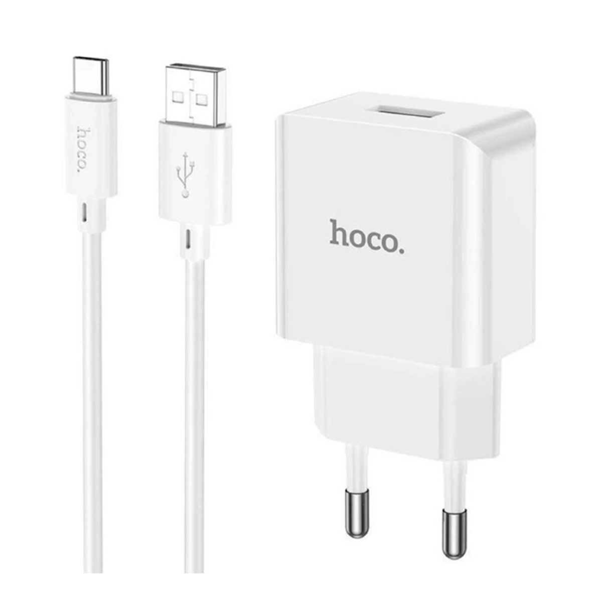 Cargador Hoco C106A 10.5w + Cable Tipo C Blanco