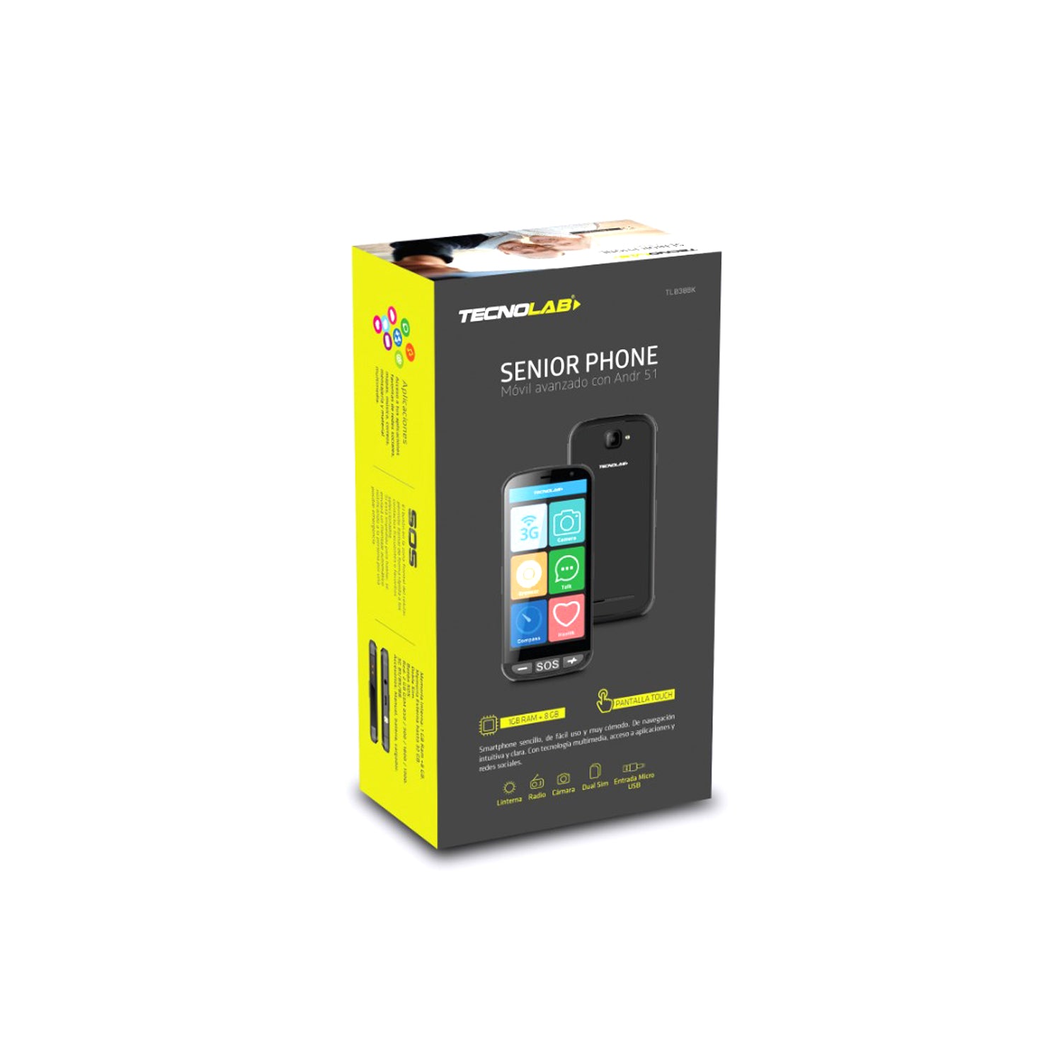 Telefono Celular Senior Adulto Mayor Tecnolab Android 5,1 Tl106 Negro – imagen 3