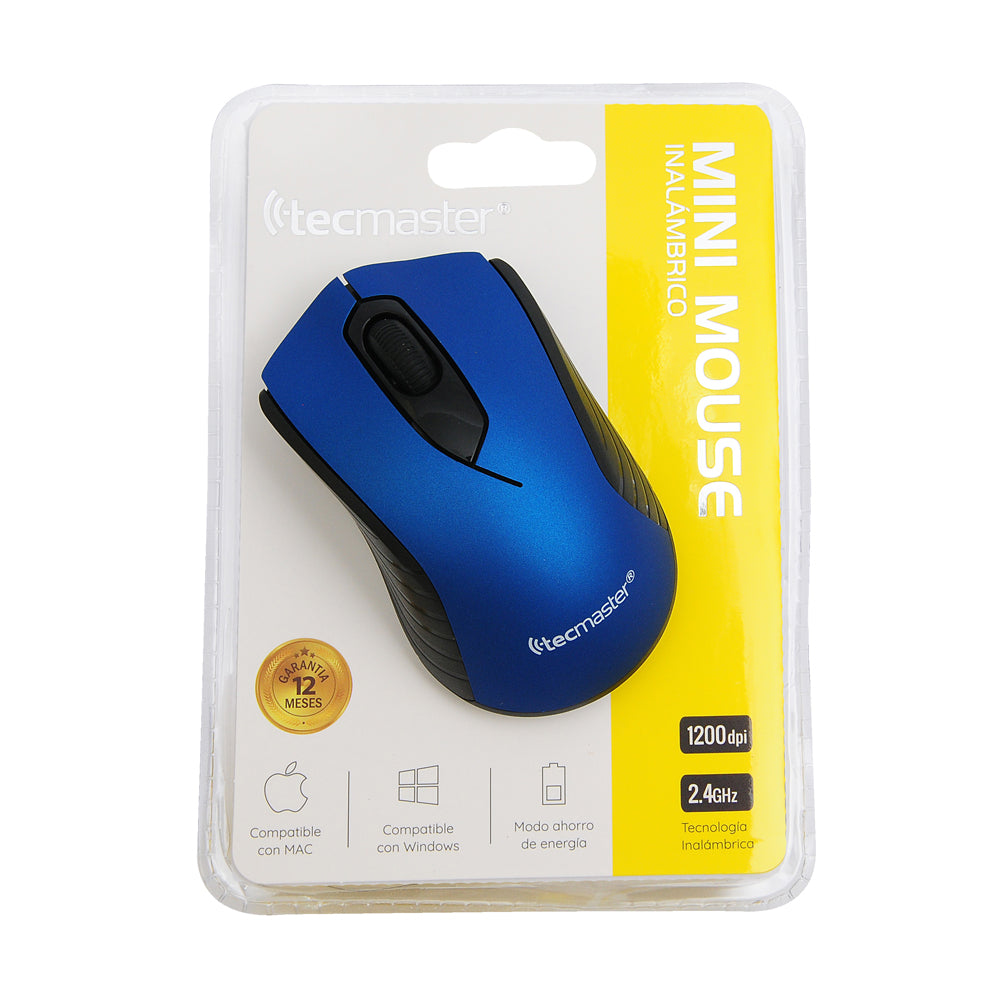 Mouse Inalámbrico Mini Tecmaster Azul – imagen 3
