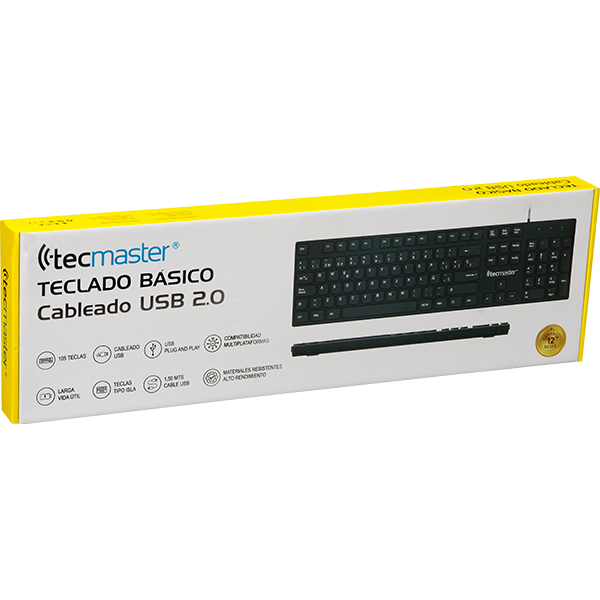 Teclado Basico Tecmaster Cableado Usb TM-100513 Negro – imagen 3
