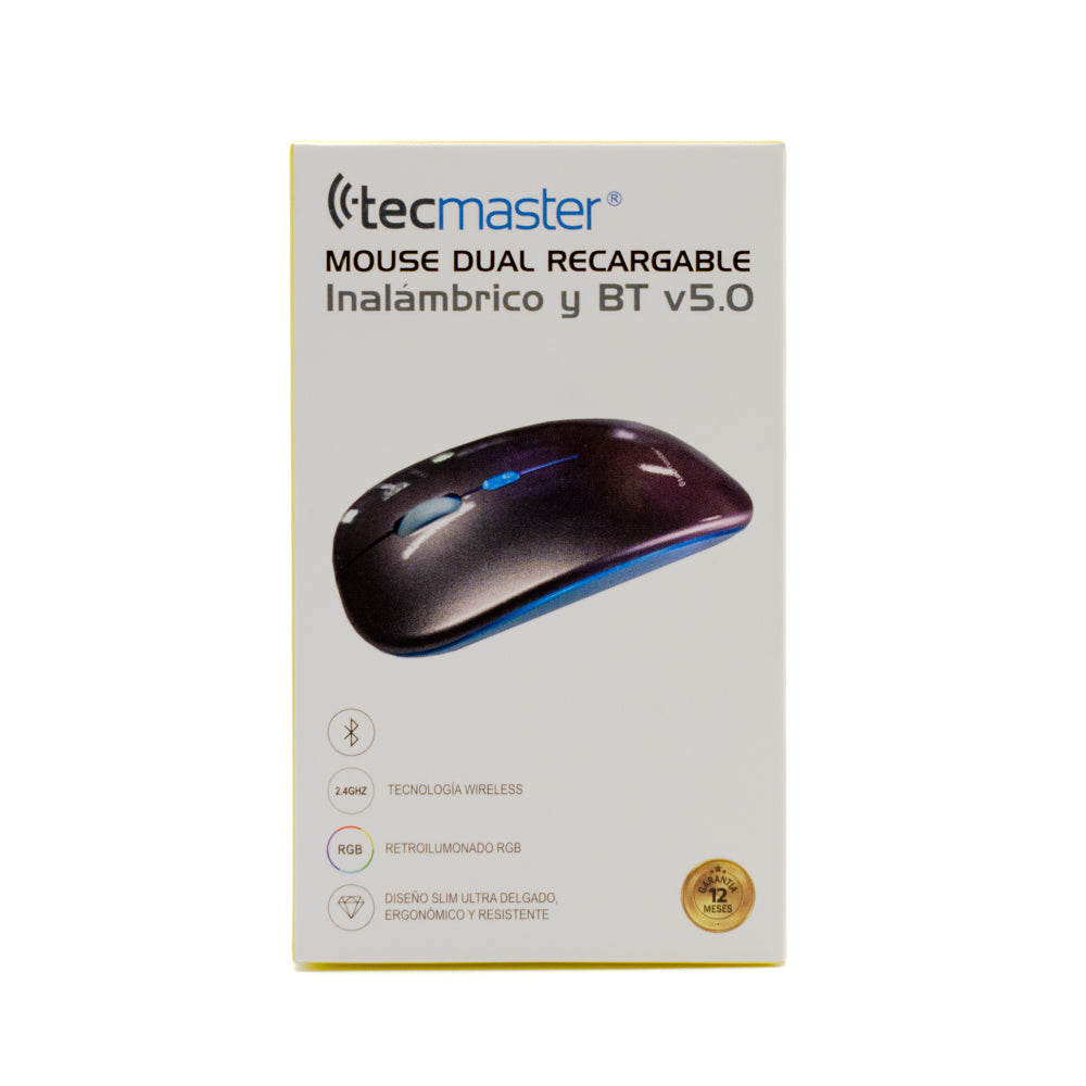 Mouse Dual Recargable Inalámbrico Bluetooth Tecmaster Rosado – imagen 6