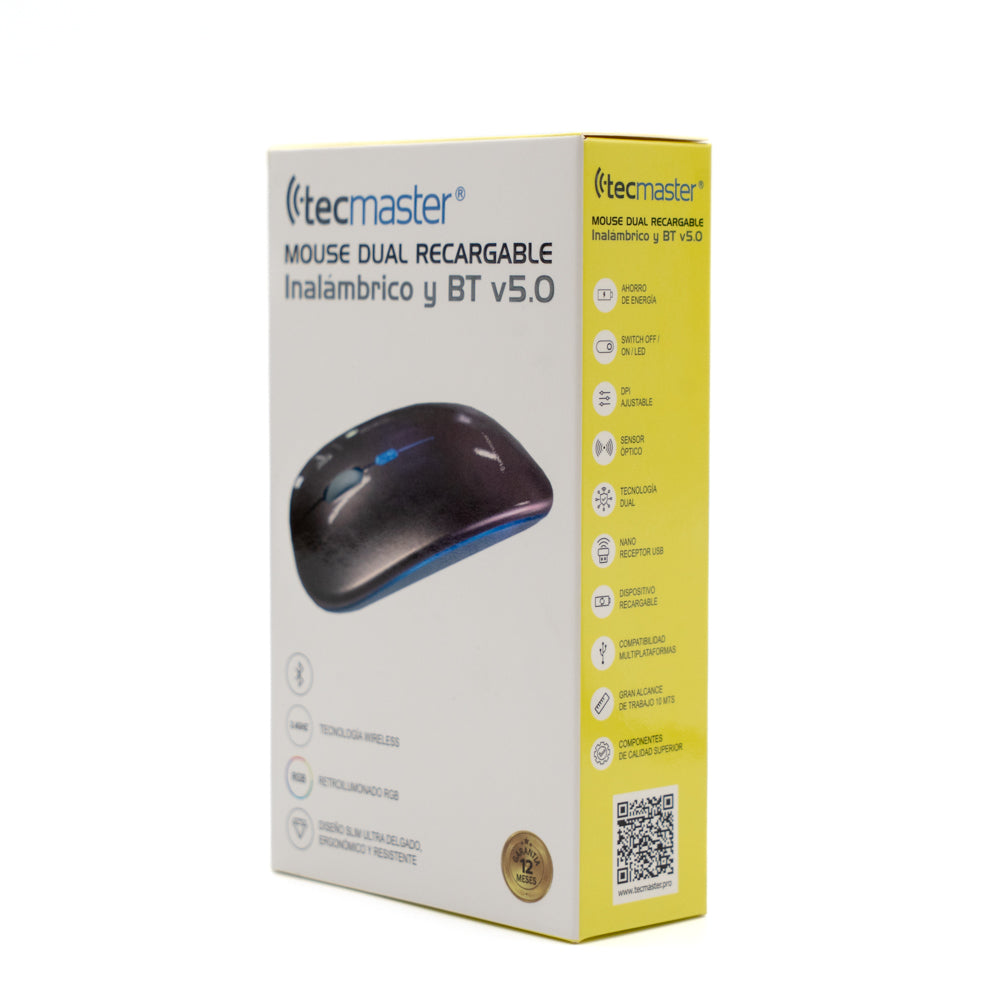 Mouse Dual Recargable Inalámbrico Bluetooth Tecmaster Rosado – imagen 5