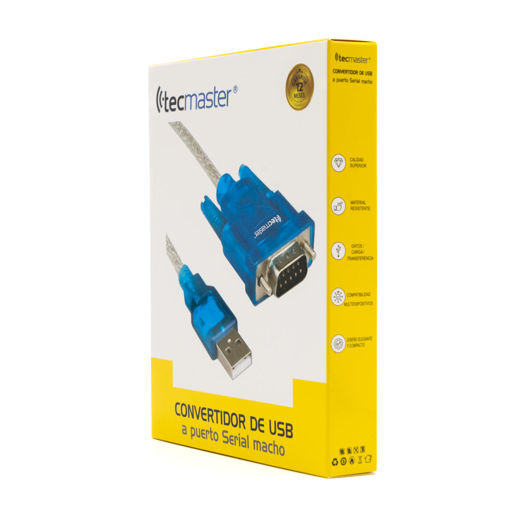 Cable Conversor Usb a Puerto Serial Tecmaster Azul – imagen 3