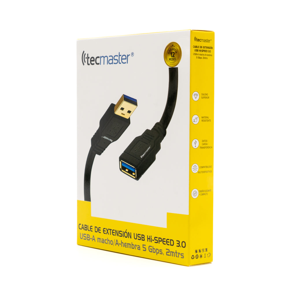 Cable Extensor Usb 3.0 Tecmaster 2 Metros Negro – imagen 3